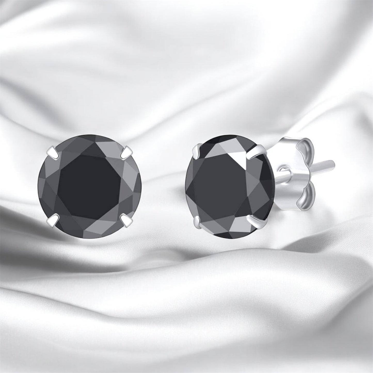 BLACK AMERICAN DIAMOND STUD COMBO